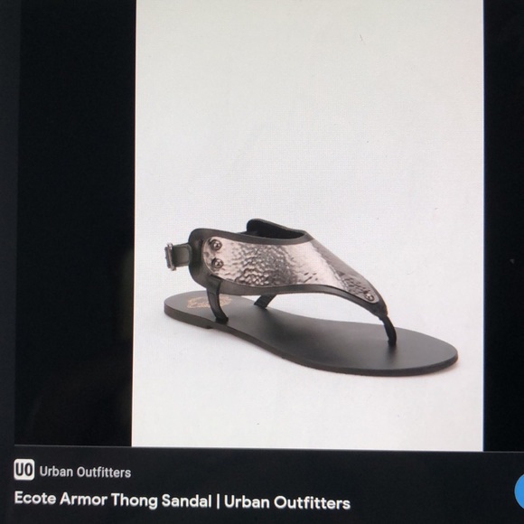 🌟HOST PICK🌟 Ecoté Hammered Metal and Faux Leather Thong Sandal - Picture 9 of 9